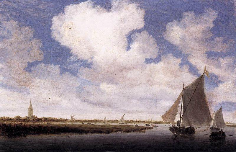 Sailboats on the Wijkermeer, Salomon van Ruysdael